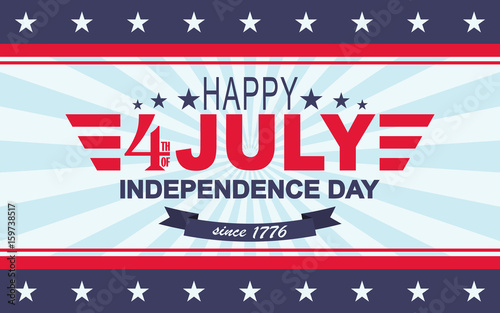 Vector Happy 4th of July background. USA Independence Day. Template for Fourth of July.