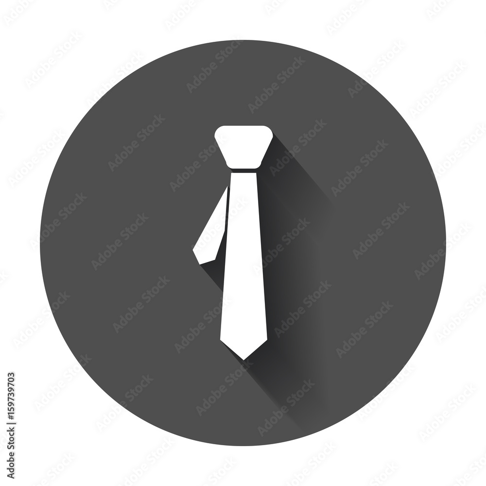 Tie flat icon. Necktie vector illustration with long shadow. Tie flat icon. Necktie vector illustration with long shadow.