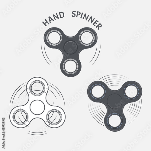 Set of hand spinner. Fidget spinner icons