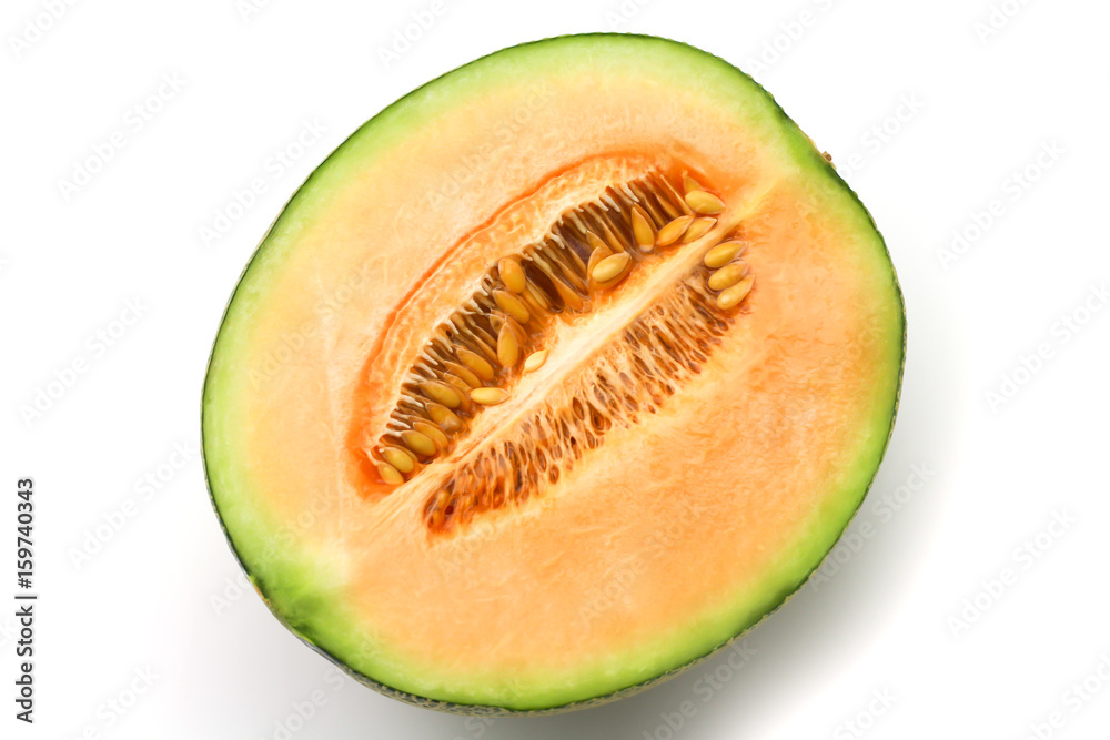 Half melon on white background Half melon on white background