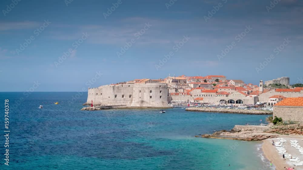 timelapse of the amazing walled city of dubrovnik on the adriatic coast, Croatia