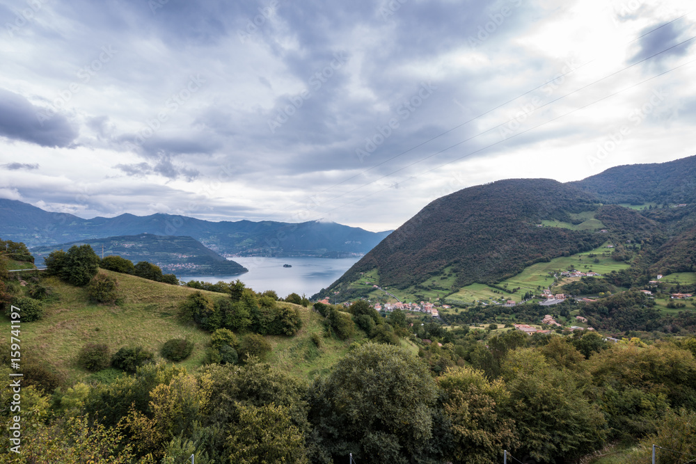 View of Lake Iseo from the mountains View of Lake Iseo from the mountains