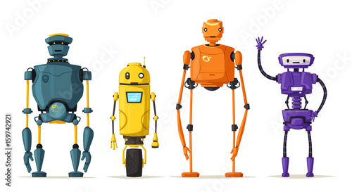 Robot character. Technology, future. Cartoon vector illustration