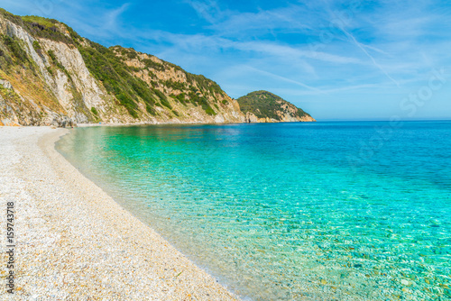 Sansone beach with amazing turquoise water, Elba Island, Tuscany,Italy.