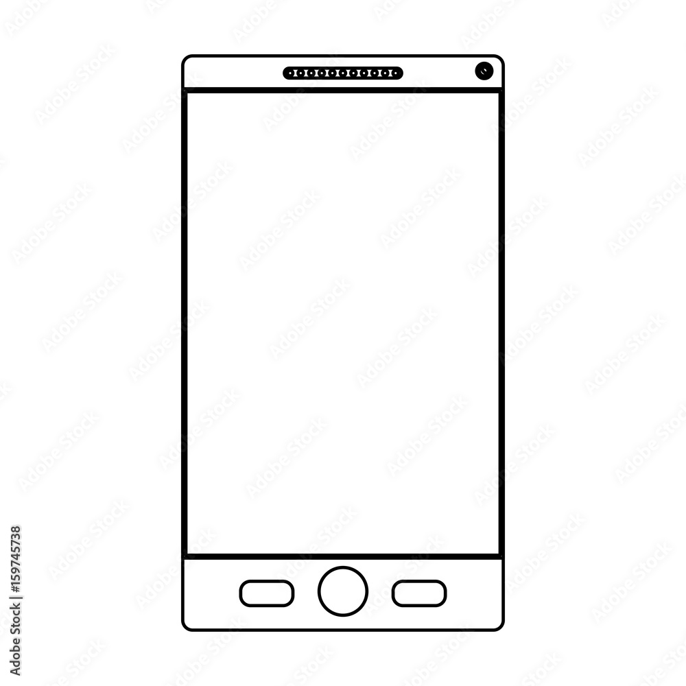 white background with monochrome silhouette of smartphone vector illustration