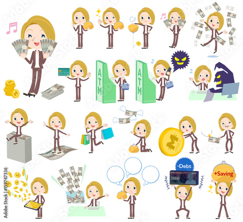 blond hair woman White money
