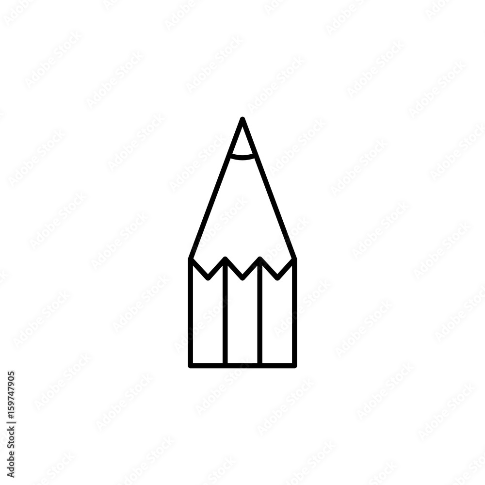 white background with monochrome silhouette of pencil tip vector
