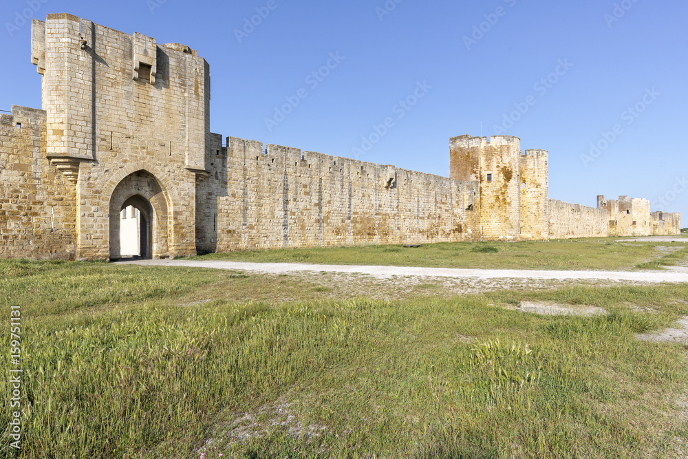 Die historische Festung in Aigues-Mortes, Südfrankreich