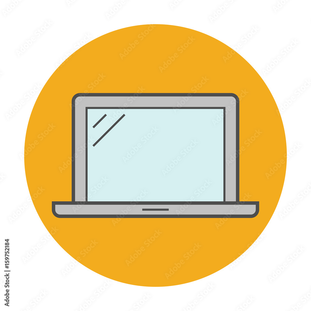 Laptop flat line icon Laptop flat line icon