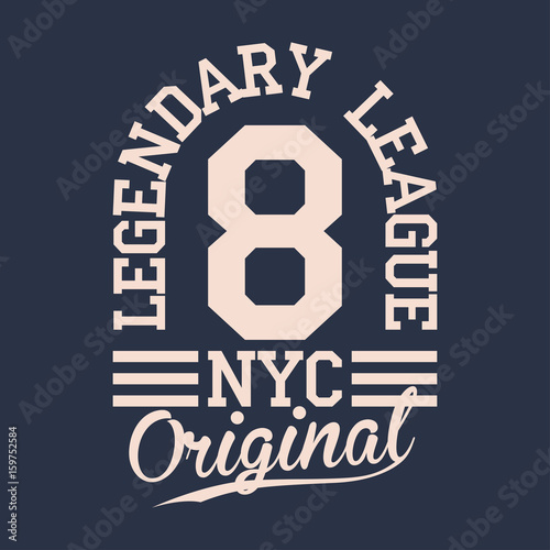 Vintage label, athletic sport typography for t shirt print. Varsity style. T-shirt graphic