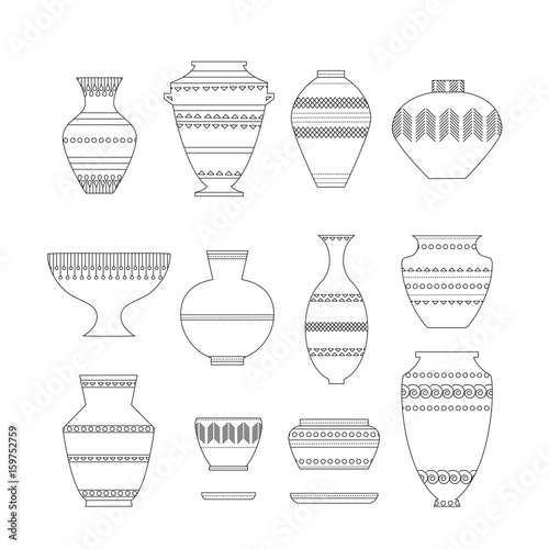 pottery icon set