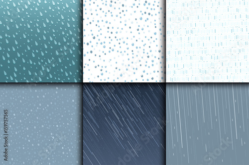 Seamless colorful rain drops pattern background vector water blue nature raindrop abstract illustration