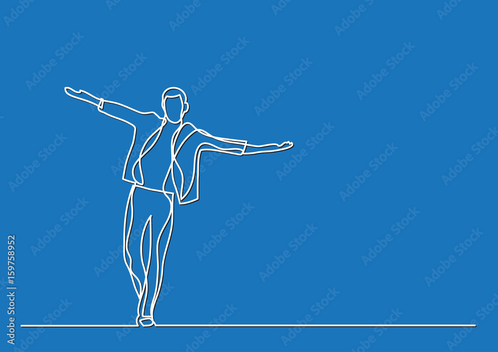 happy man walking - single line drawing happy man walking - single line drawing