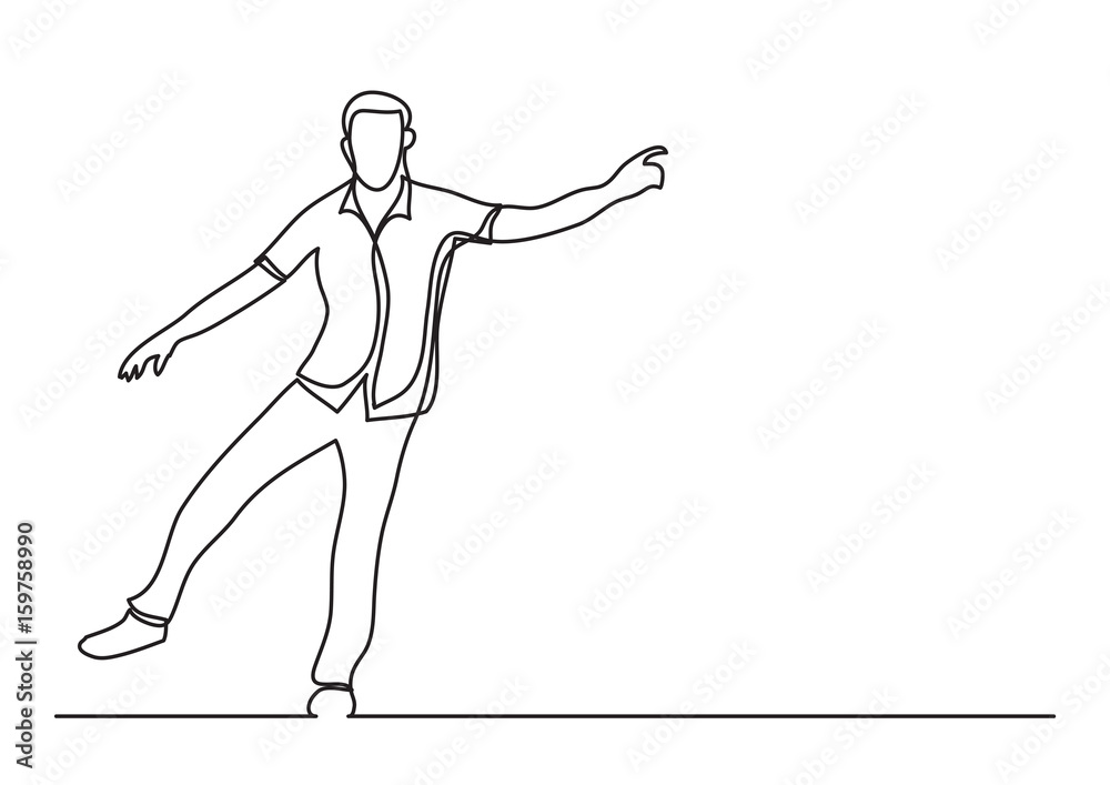 happy man walking - single line drawing happy man walking - single line drawing