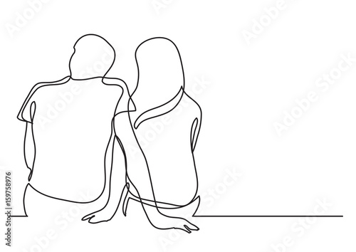 couple dating - single line drawing