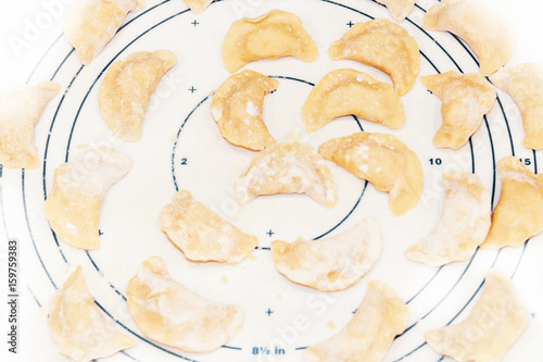 dumplings in a transparent glass goblet