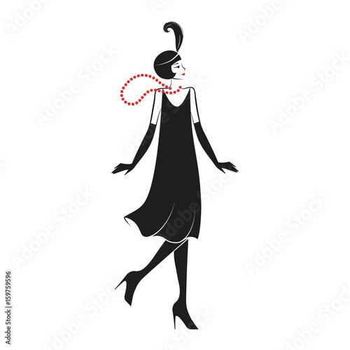 Woman in a dress of the 20's