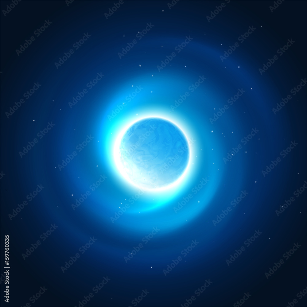 Cosmic glow of the planet background. Vector illustration