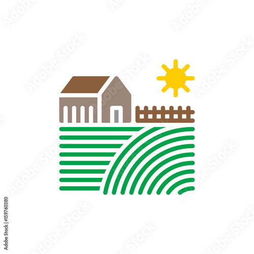 Farm house icon vector, filled flat sign, solid colorful pictogram. Village symbol, logo illustration