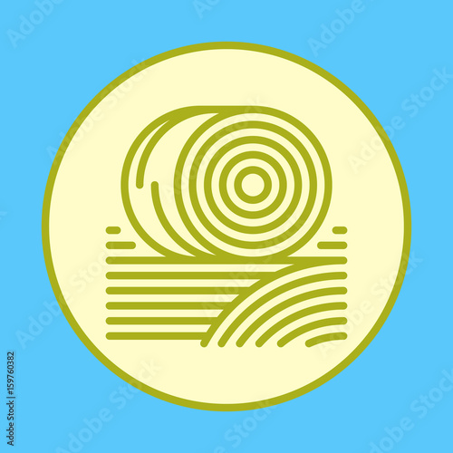 Bales of hay filled outline icon, round colorful vector sign, circular flat pictogram. Symbol, logo illustration