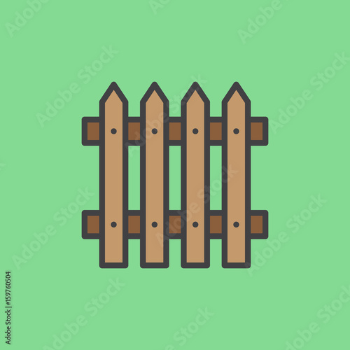Plank fence filled outline icon, line vector sign, linear colorful pictogram. Symbol, logo illustration