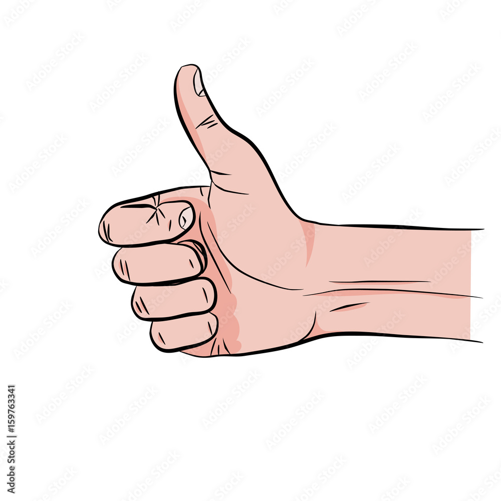 Human hand giving ok (thumbs up)
