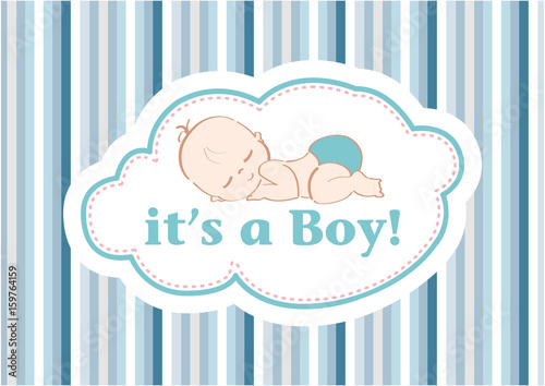 It's a Boy!, beautiful card to celebrate the new family member. In a pastel blue background!