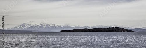 Island of the moon with snowy mountains in the background © Angel