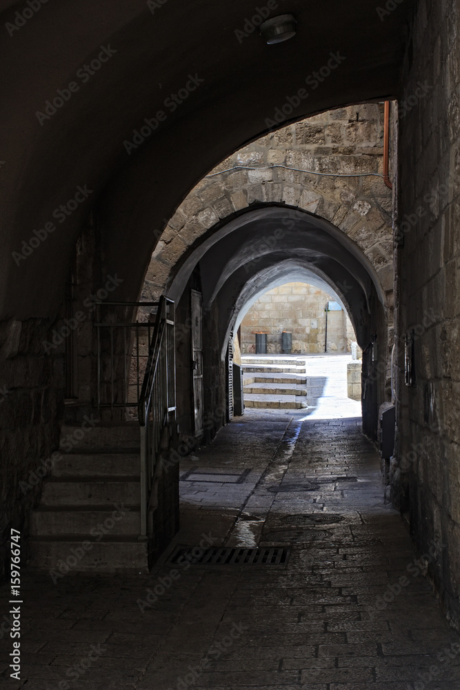 Ancient Alley in Jewish Quarter. Jerusalem, Israel