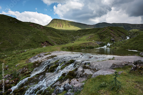 Llyn y fan fach, the welsh lake in Brecon Beacons national Park, the path
