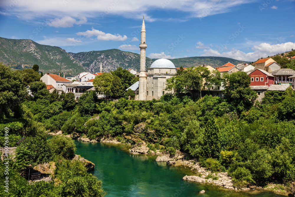 Mostar mosque in old town, Bosnia and Herzegovina