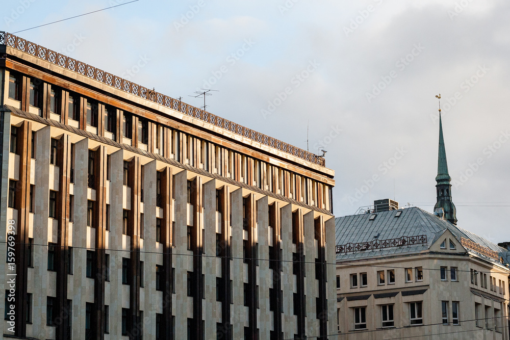 Fototapeta premium architectural street details in riga, latvia
