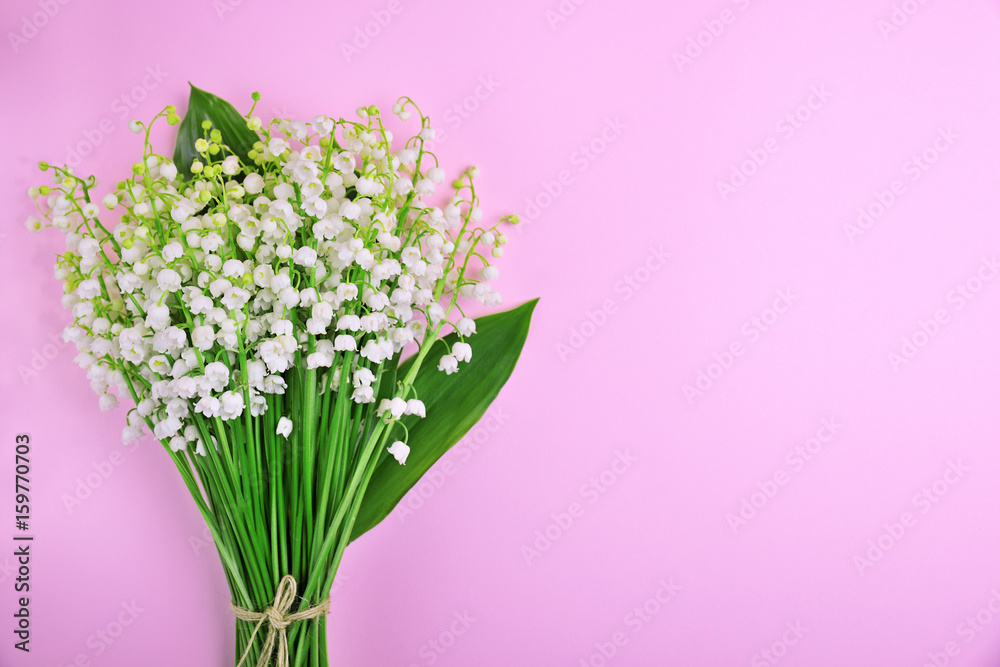 Naklejka premium flowers lilies of the valley, empty space