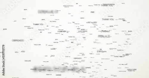 Thank you words particles with alpha channel