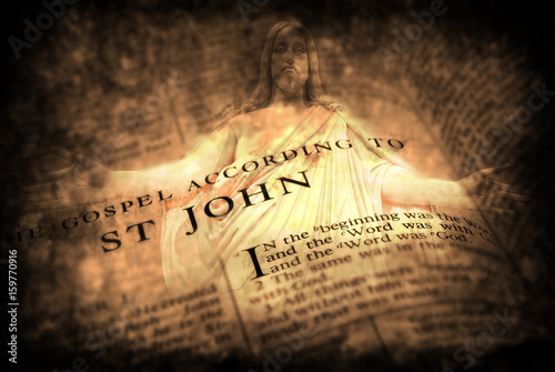 Bible New Testament St. John with Jesus photo