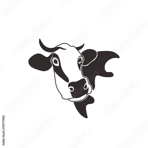 cow head cattle silhouette milk