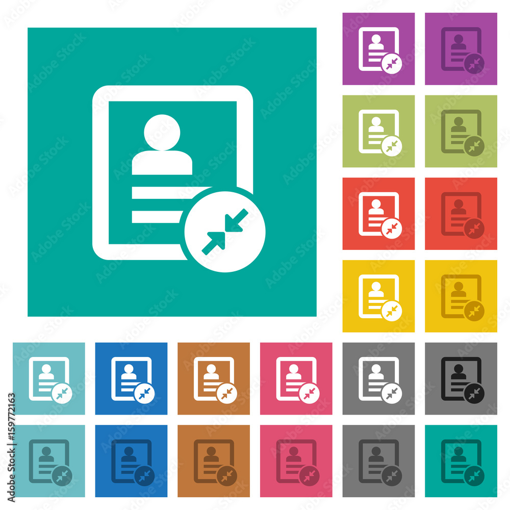 Reduce contact square flat multi colored icons Reduce contact square flat multi colored icons