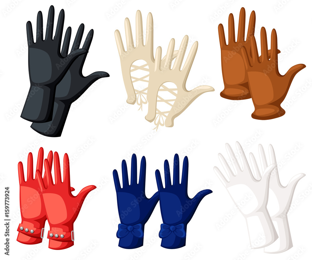 Winter gloves object vector illustration flat design Gloves icon Work gloves.  Logo concept. Vector silhouette symbol Stock Vector | Adobe Stock