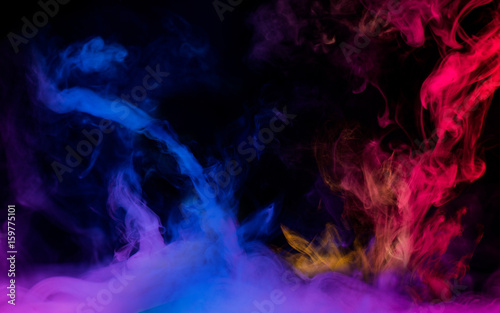 colorful smoke on black background 