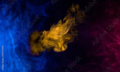 colorful smoke on black background 
