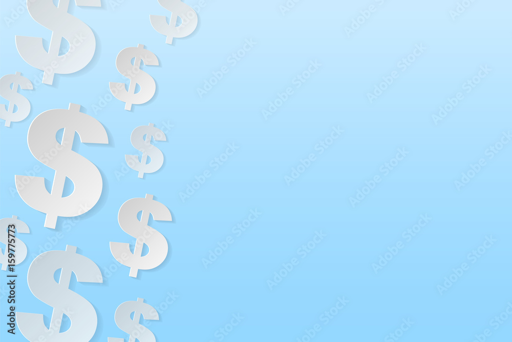 Dollar symbols on blue background. Vector. Dollar symbols on blue background. Vector.