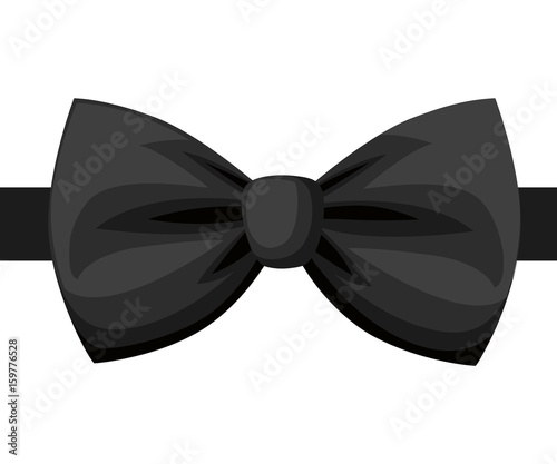 Vector Black Bow Tie isolated on white