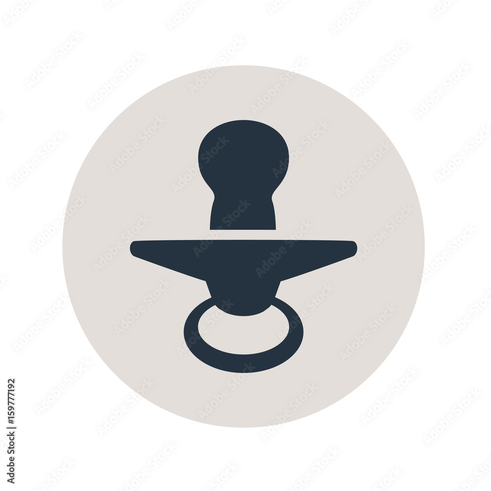 Icono plano chupete vertical en circulo gris Icono plano chupete vertical en circulo gris
