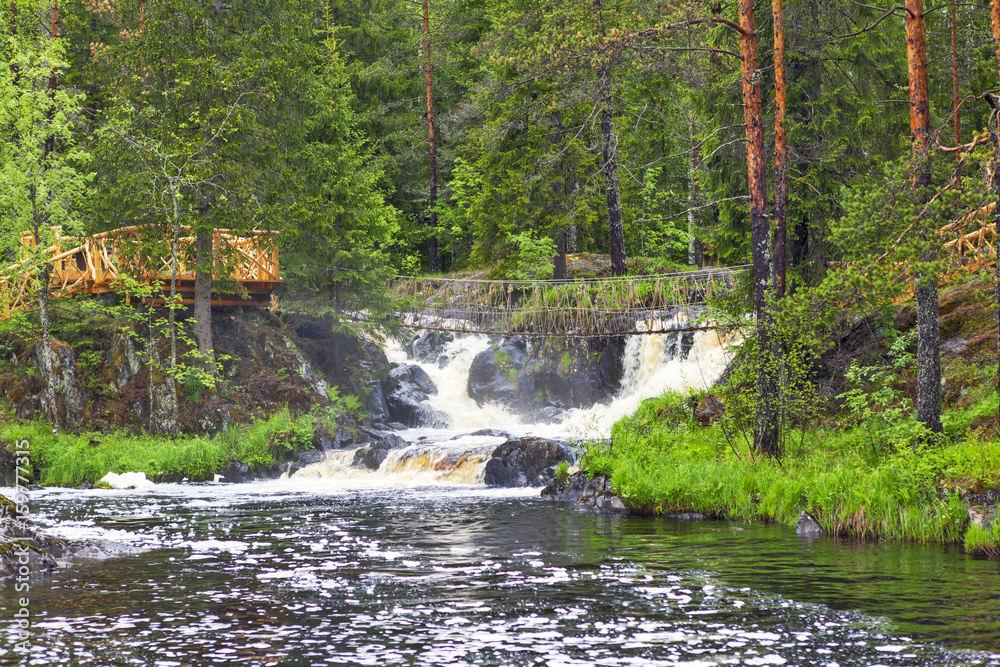 Fototapeta premium Рускеальские водопады или Ахинкоски. Республика Карелия