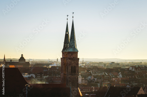 city view of Nuremberg  a city in Franconia in the german state of Bavaria