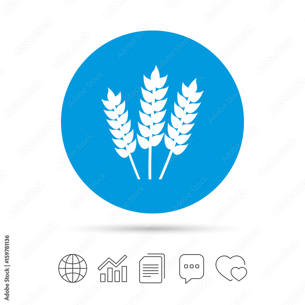 Agricultural sign icon. Gluten free or No gluten. Agricultural sign icon. Gluten free or No gluten.
