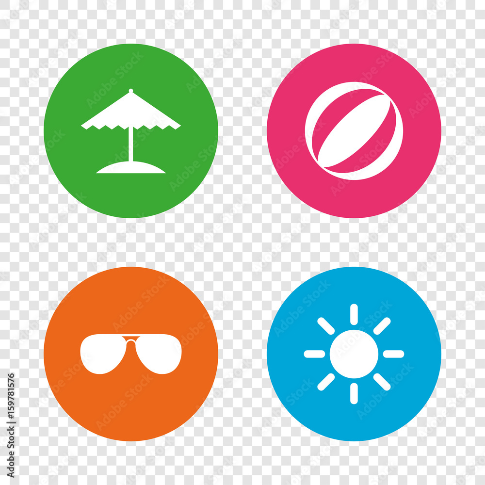 Beach holidays icons. Umbrella and Sunglasses. Beach holidays icons. Umbrella and Sunglasses.