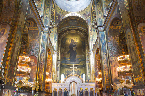 St. Vladimir's Cathedral Kiev, Ukraine. Interior inside. The Vladimir Cathedral painted by Victor Vasnetsov