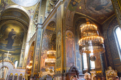 St. Vladimir's Cathedral Kiev, Ukraine. Interior inside. The Vladimir Cathedral painted by Victor Vasnetsov