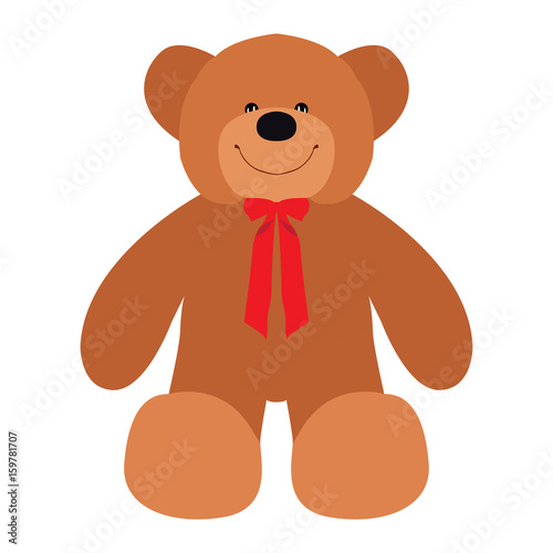 Isolated teddy bear on a white background, Vector illustration